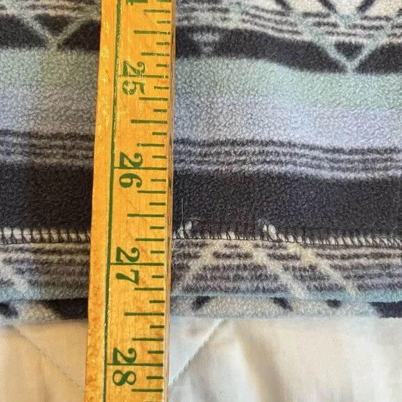 Eddie Bauer Quest Fleece Blue Aztec 1/4 Zip Pullover Sweater Medium - Picture 9 of 9